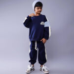 بلوز شلوار جاگر طرح FUN رنگ سورمه ای کد 3191