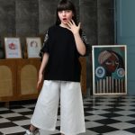 تیشرت شلوار وایدلگ دخترانه رنگ مشکی کد 3925